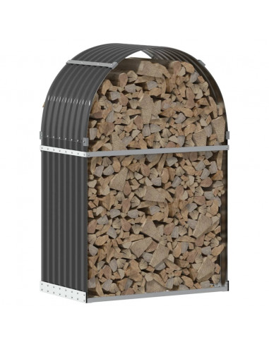 Portaceppi Antracite 80x45x120 cm in Acciaio Zincato