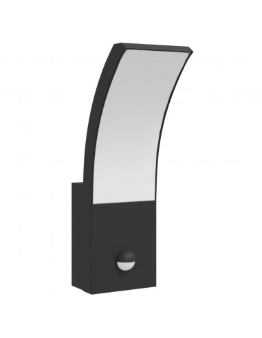 Applique con LED e Sensore 2 pz Nere in Alluminio Pressofuso