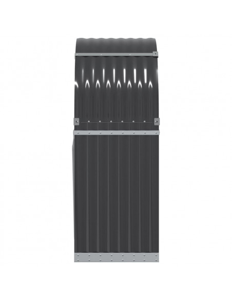 Portaceppi Antracite 80x45x120 cm in Acciaio Zincato