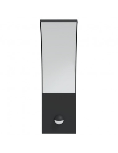 Applique con LED e Sensore 2 pz Nere in Alluminio Pressofuso