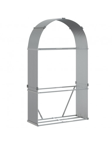 Portaceppi Grigio Chiaro 120x45x210 cm in Acciaio Zincato