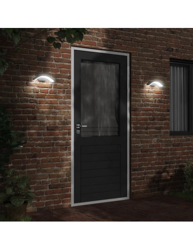 Applique per Esterni con LED 2 pz Nere Alluminio Pressofuso