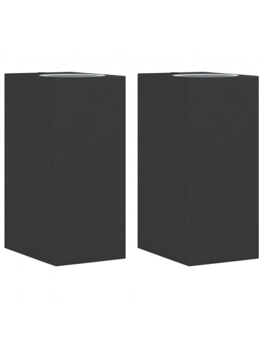 Applique da Parete per Esterni 2 pz Nere Alluminio Pressofuso