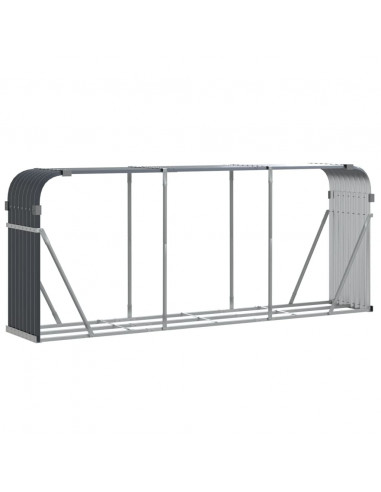 Portaceppi Antracite 234x45x100 cm in Acciaio Zincato