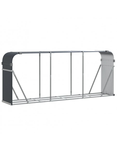 Portaceppi Antracite 234x45x100 cm in Acciaio Zincato