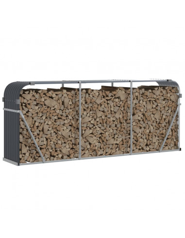 Portaceppi Antracite 234x45x100 cm in Acciaio Zincato