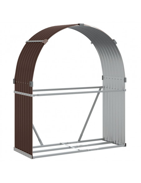 Portaceppi Marrone 120x45x140 cm in Acciaio Zincato