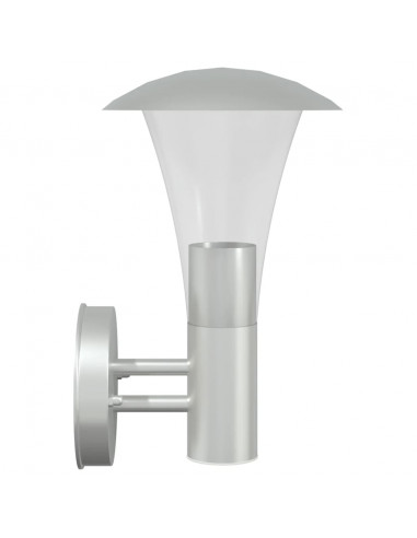 Applique da Esterno 2 pz Argento in Acciaio Inossidabile