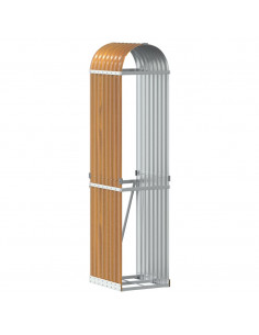 Portaceppi Marrone Chiaro 40x45x170 cm in Acciaio Zincato 2