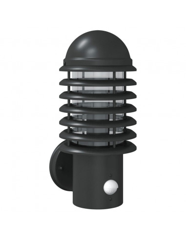 Applique da Esterno con Sensore Nera in Acciaio Inossidabile