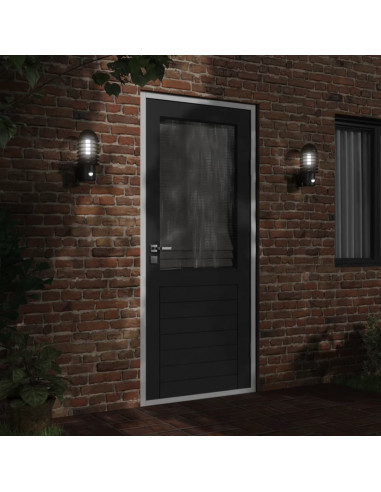 Applique da Esterno con Sensore Nera in Acciaio Inossidabile