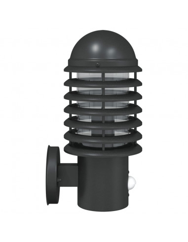 Applique da Esterno con Sensore Nera in Acciaio Inossidabile