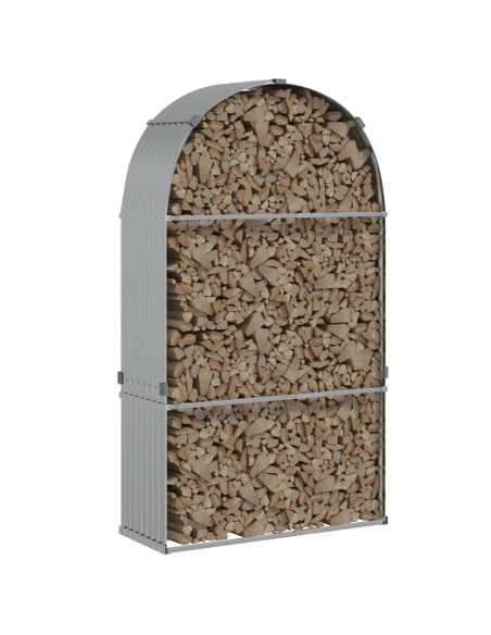 Portaceppi Argento 120x45x210 cm in Acciaio Zincato