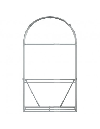 Portaceppi Argento 120x45x210 cm in Acciaio Zincato