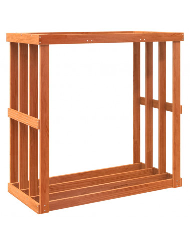 Portaceppi da Esterno Marrone Cera Legno Massello di Pino