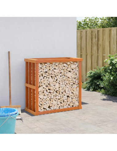 Portaceppi da Esterno Marrone Cera Legno Massello di Pino