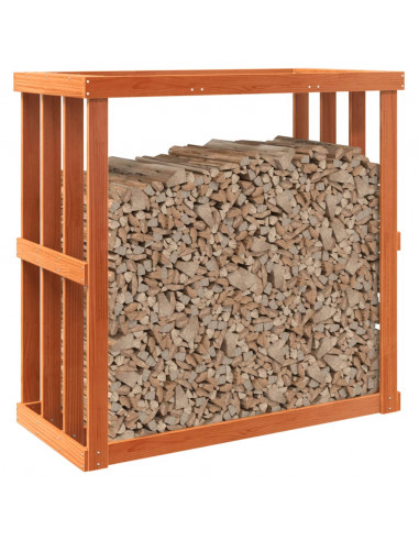 Portaceppi da Esterno Marrone Cera Legno Massello di Pino