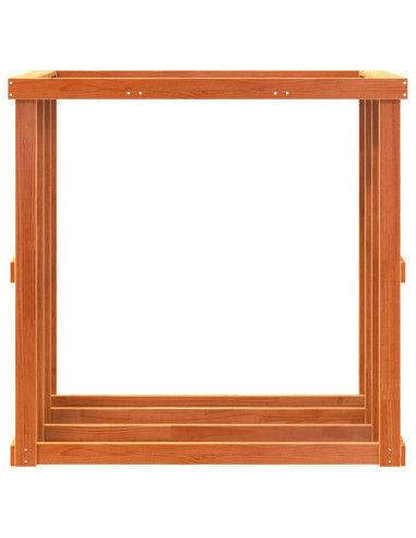 Portaceppi da Esterno Marrone Cera Legno Massello di Pino