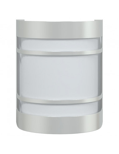 Applique da Esterno 2 pz Argento in Acciaio Inossidabile