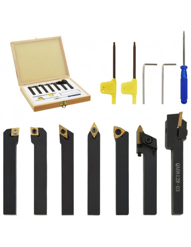Set di Utensili Indicizzabili per Tornitura 12 pz 8x8 mm 70 mm