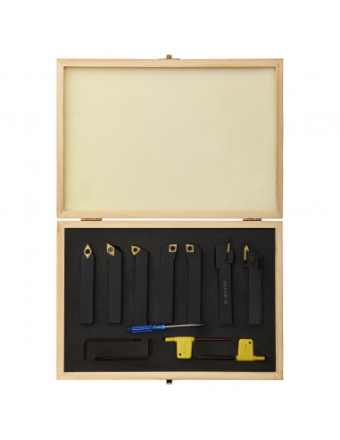 Set di Utensili Indicizzabili per Tornitura 12 pz 16x16mm 100mm