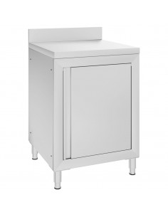 Mobiletto da Cucina Commerciale in Acciaio Inox 60x60x96 cm 2