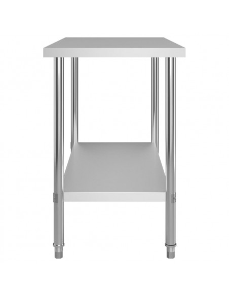 Tavolo Lavoro Cucina con Mensola 120x60x150 cm in Acciaio Inox
