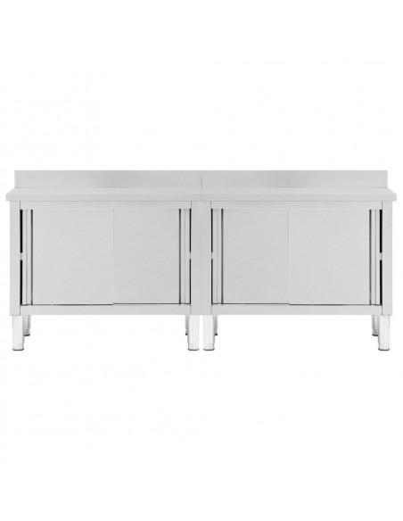 Tavoli da Lavoro Ante Scorrevoli 2 pz 240x50x(95-97) cm Acciaio