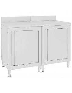 Mobiletto con Piano di Lavoro 120x60x96 cm in Acciaio Inox 2