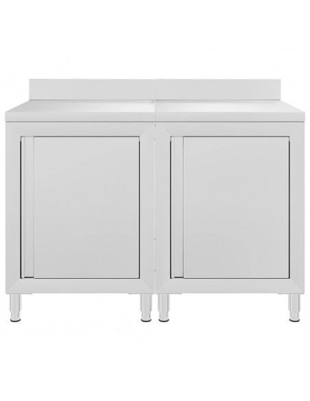 Mobiletto con Piano di Lavoro 120x60x96 cm in Acciaio Inox