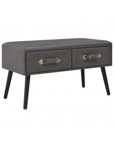 Tavolino da Caffè Grigio 80x40x46 cm in Similpelle 2