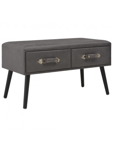 Tavolino da Caffè Grigio 80x40x46 cm in Similpelle