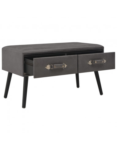 Tavolino da Caffè Grigio 80x40x46 cm in Similpelle