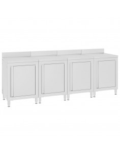 Mobiletto con Piano di Lavoro 240x60x96 cm in Acciaio Inox 2