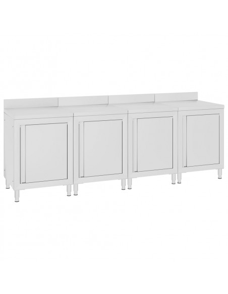 Mobiletto con Piano di Lavoro 240x60x96 cm in Acciaio Inox