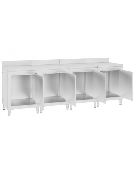 Mobiletto con Piano di Lavoro 240x60x96 cm in Acciaio Inox