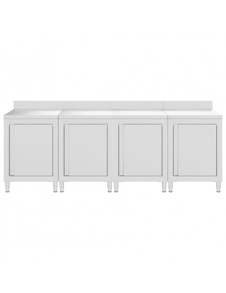 Mobiletto con Piano di Lavoro 240x60x96 cm in Acciaio Inox