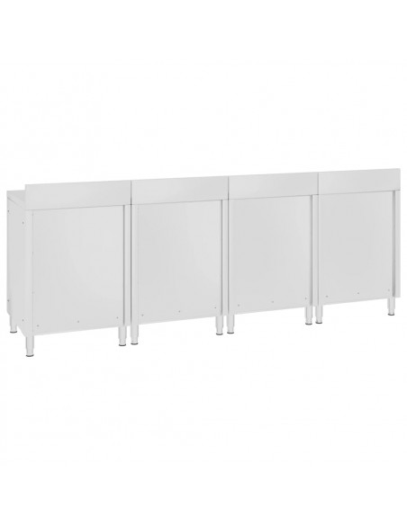 Mobiletto con Piano di Lavoro 240x60x96 cm in Acciaio Inox