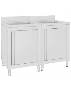 Mobiletti da Cucina con Lavandino 2 pz in Acciaio Inox 2