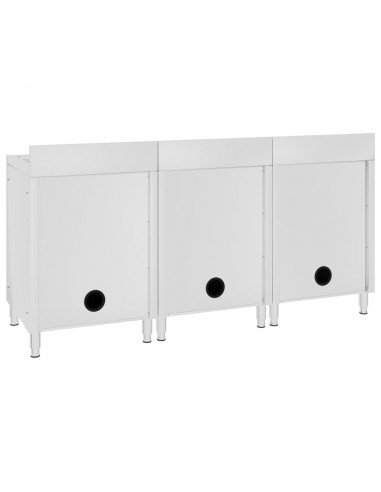 Mobiletti da Cucina con Lavandino 3 pz in Acciaio Inox