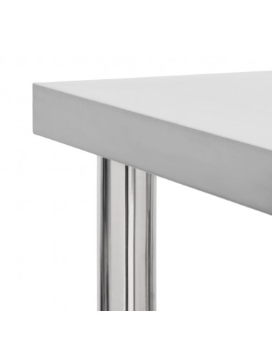 Tavolo da Lavoro Cucina con Ruote 80x30x85 cm in Acciaio Inox