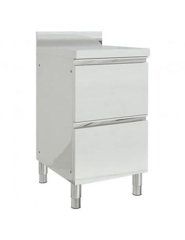 Mobiletti da Cucina Commerciale a 2 Cassetti 2 pz Acciaio Inox