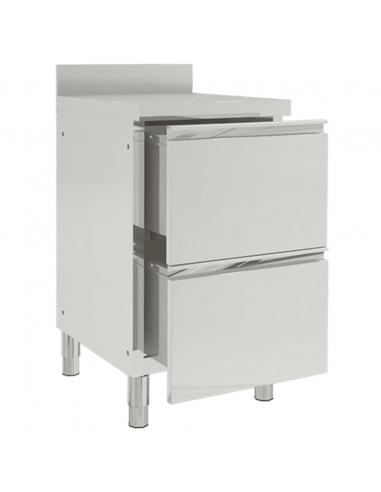 Mobiletti da Cucina Commerciale a 2 Cassetti 2 pz Acciaio Inox