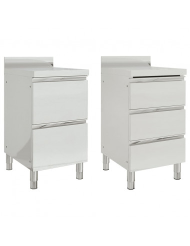 Mobiletti da Cucina Commerciale 2 pz in Acciaio Inox