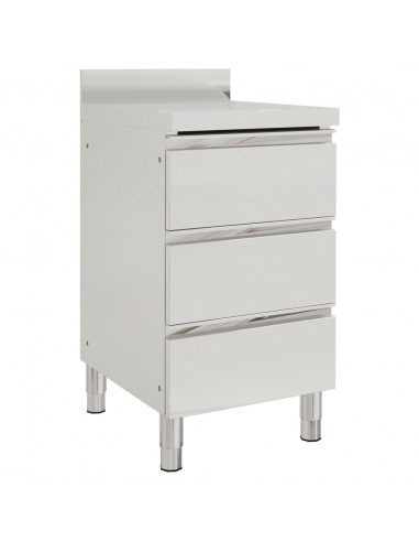 Mobiletti da Cucina Commerciale a 3 Cassetti 2 pz Acciaio Inox