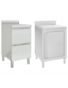 Mobiletti da Cucina Commerciale 2 pz in Acciaio Inox 2