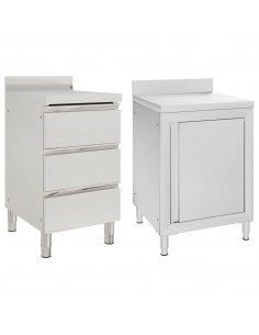 Mobiletti da Cucina Commerciale 2 pz in Acciaio Inox 2