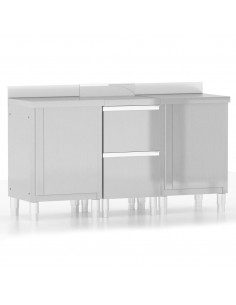 Mobiletti da Cucina Commerciale 3 pz in Acciaio Inossidabile 2