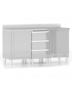 Mobiletti da Cucina Commerciale 3 pz in Acciaio Inossidabile 2