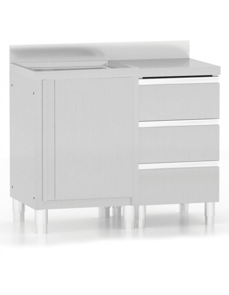 Mobiletti da Cucina Commerciale 2 pz in Acciaio Inox